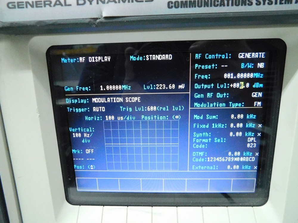 GENERAL DYNAMICS R2670B COMMUNICATIONS SYSTEM ANALYZER