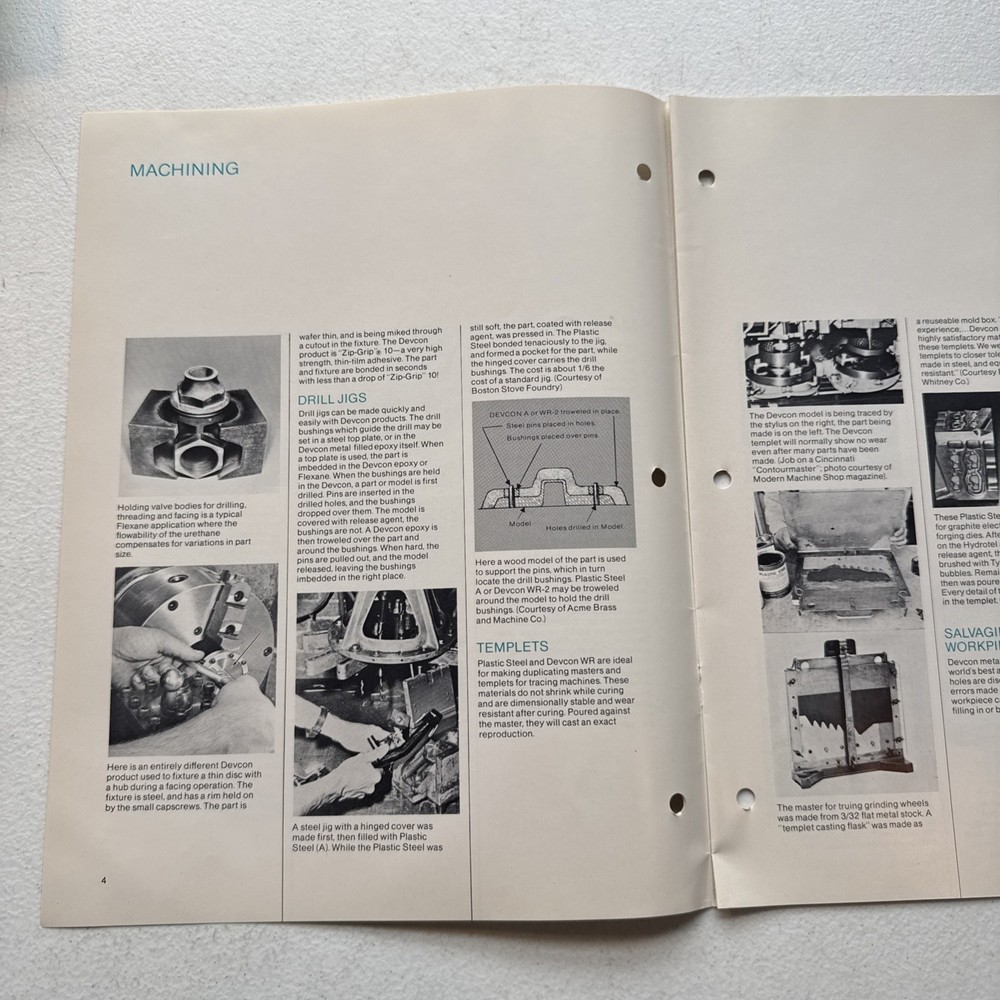 Devcon Corporation Danvers, Mass Tooling With Devcon Bulletin T-1 Catalog