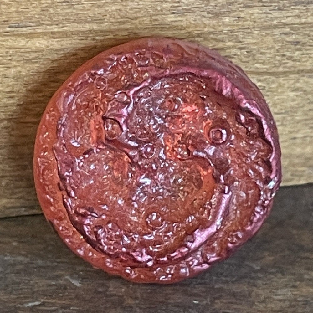 Funky Vintage MCM Synthetic Polymer GLOW Button