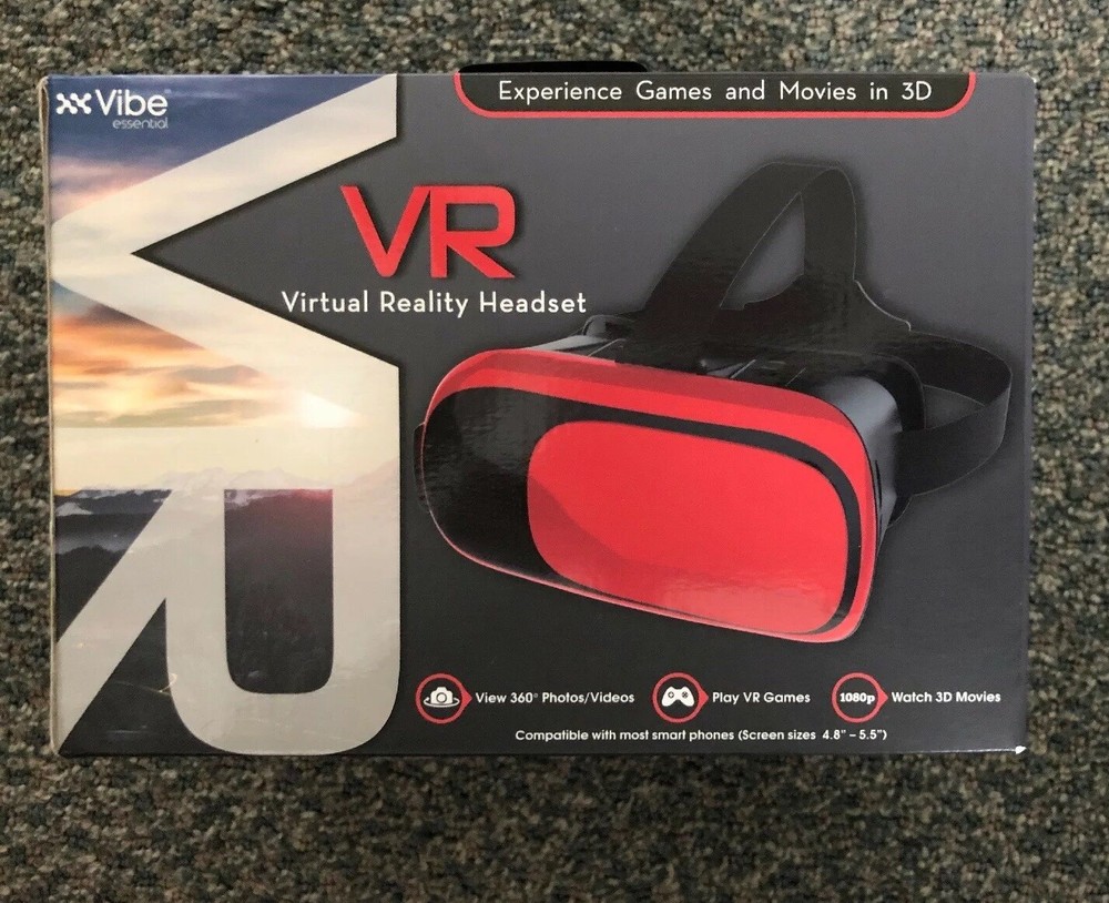 New : VIBE Essential VR Virtual Reality Headset FB-VR-RED