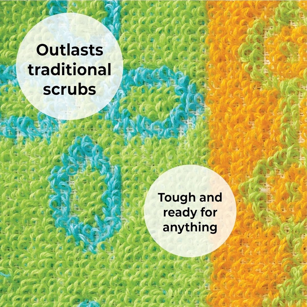 Sustainable Soft Scrub Pads in Assorted Designs - 2-Pack Non-Scratch