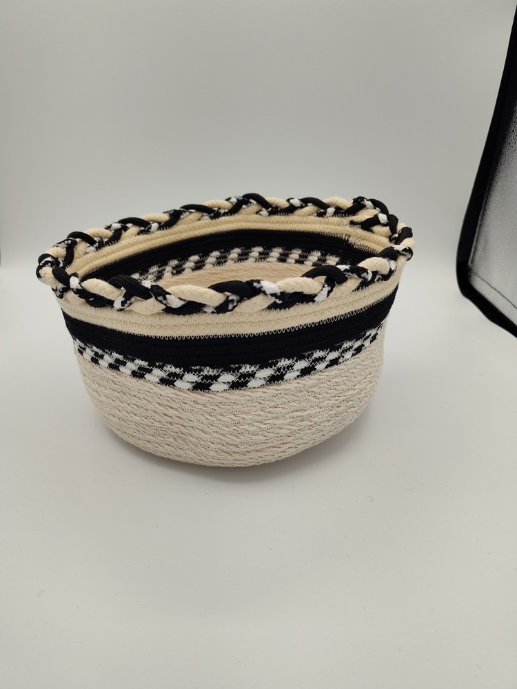 Beautiful Handmade Coiled Rope Bowl Fabric