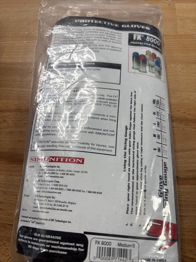 Simunition FX 8000 Protective Shooting Gloves Size M