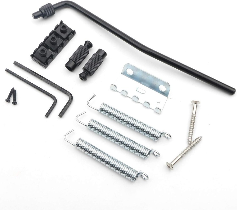 Black Double Locking Tremolo Bridge for Electric Guitars - Easy Install