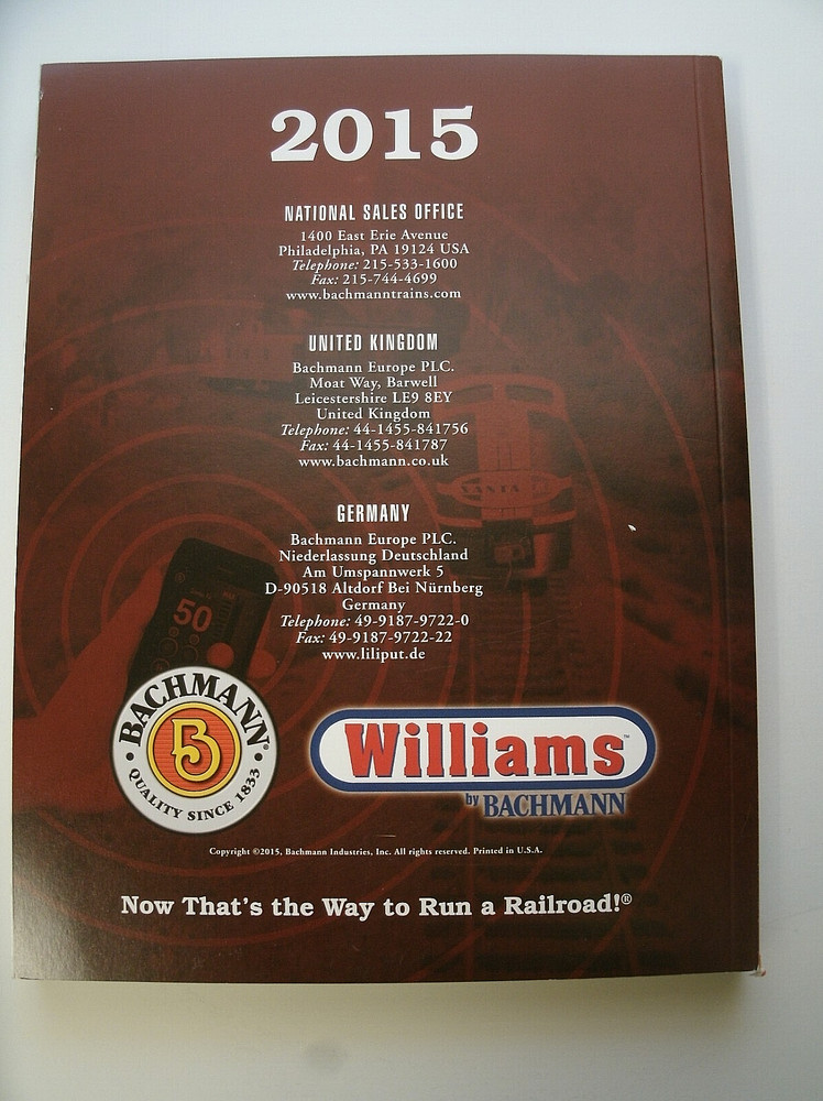 2015 Bachmann & Williams Trains Catalog