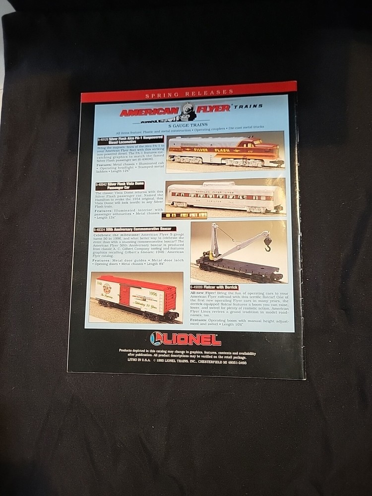 Lionel Train 1995 Full Catalog & 1995 Stocking Stuffers 1996 Spring Release