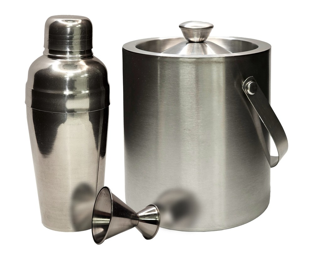 Home Brew Ohio Stainless Steel Personal Cocktail Shaker Jigger & Double Walled