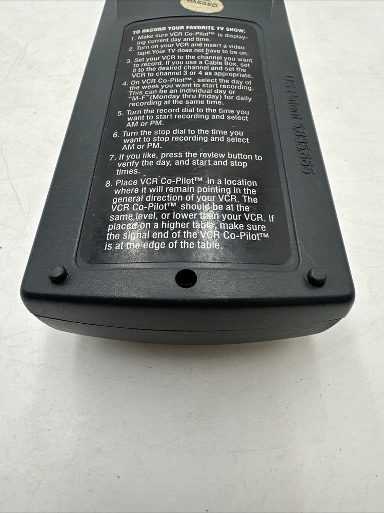 Original VCR Co-Pilot Remote Program & Record VHS Remote Control Tested Works!