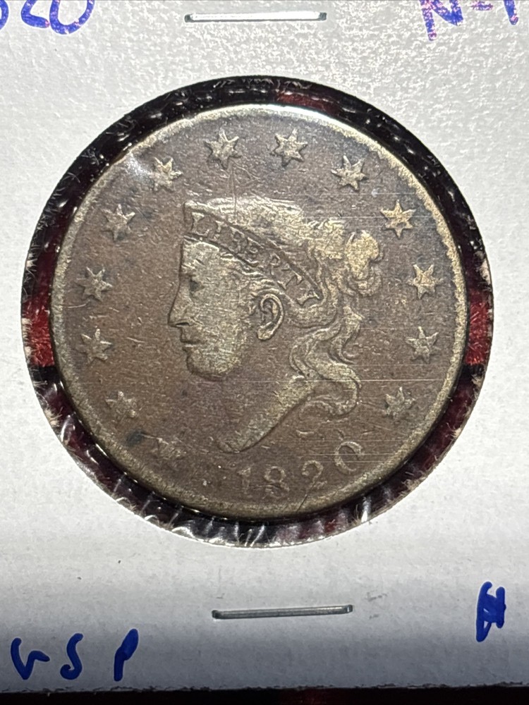 1820 1c N-12 Matron Head Large Cent