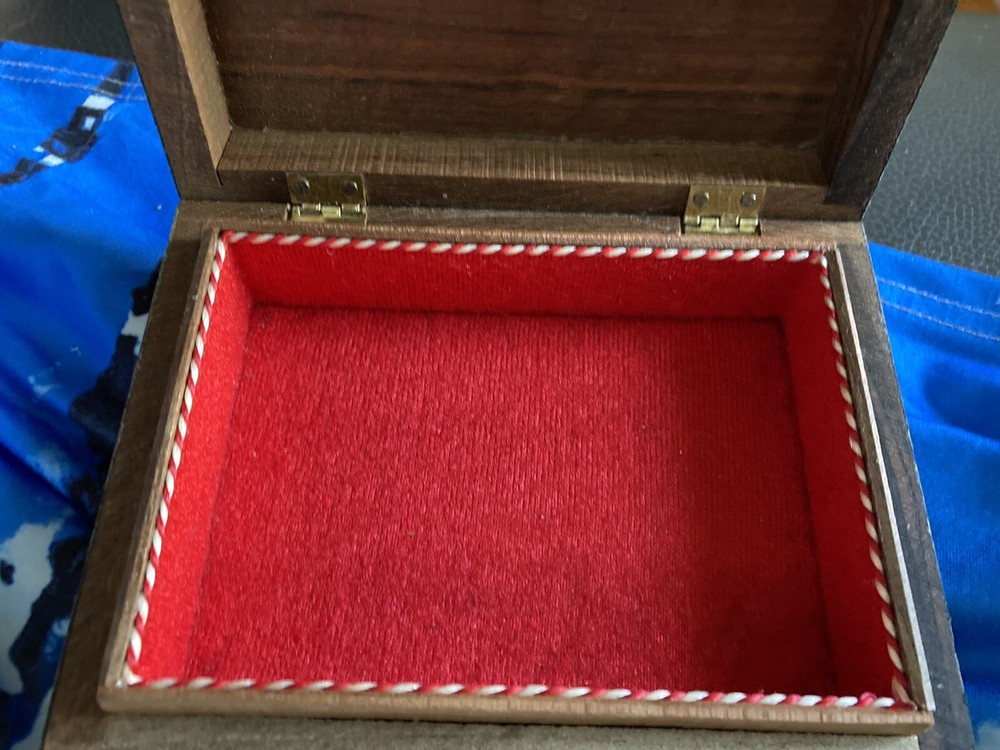 Middle Eastern mosaic box with inlay