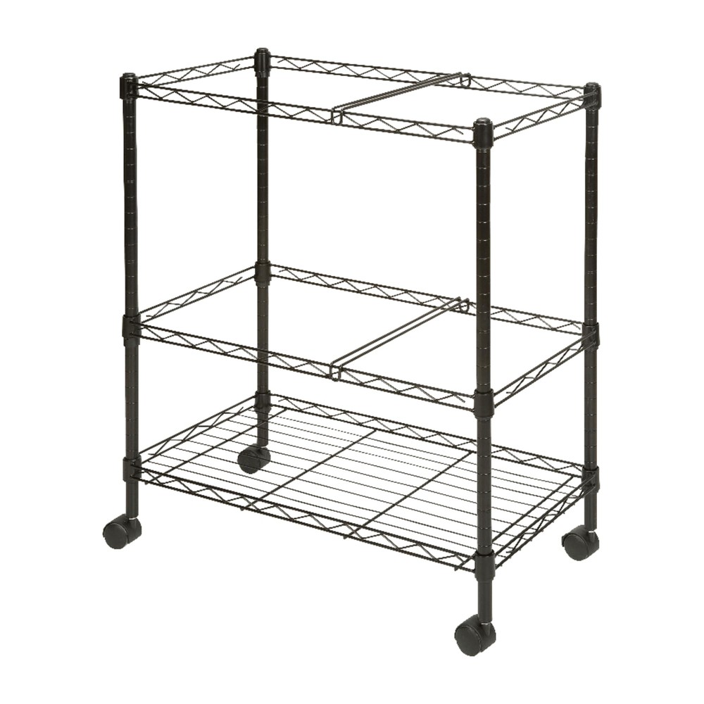 Mobile Wire File Cart 2tier Black