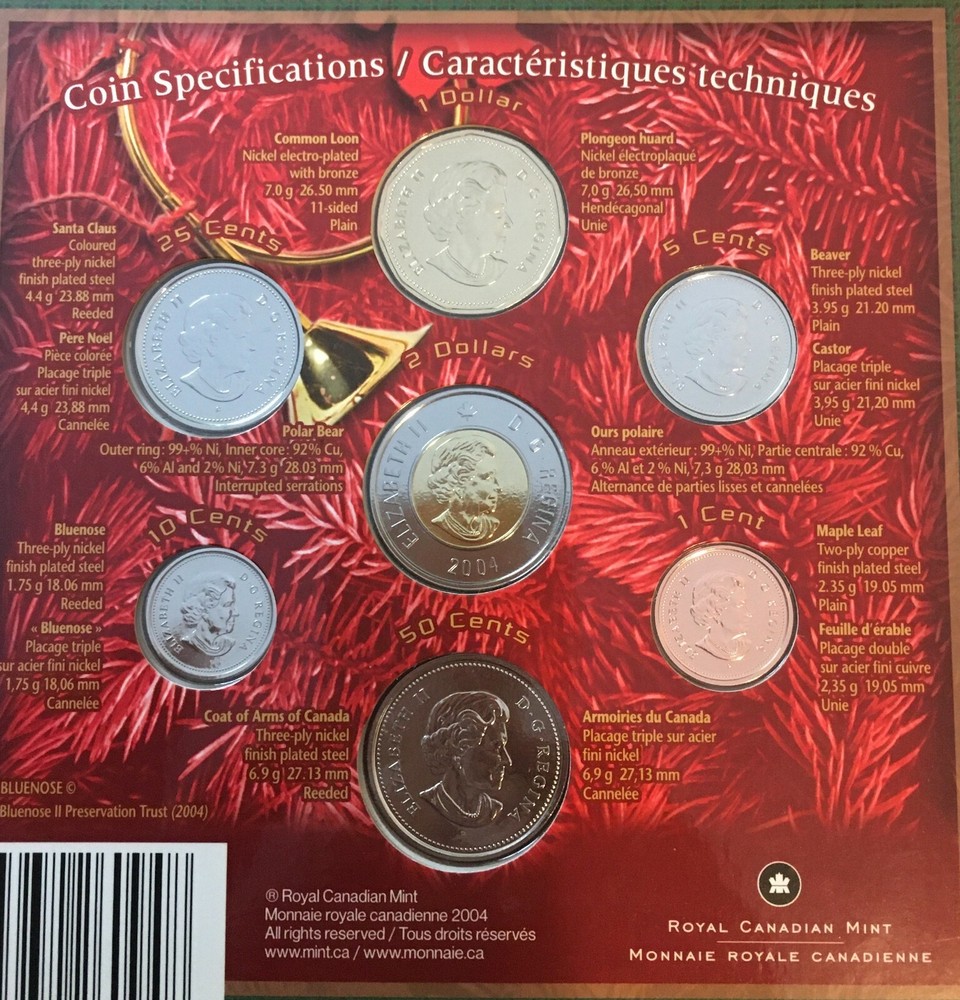 2004 COMMEMERATIVE HAPPY HOLIDAYS 7 COIN SET