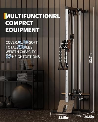 Wall Mount Cable Station, LAT Pulldown Machines with 19 Positions Dual Pulley