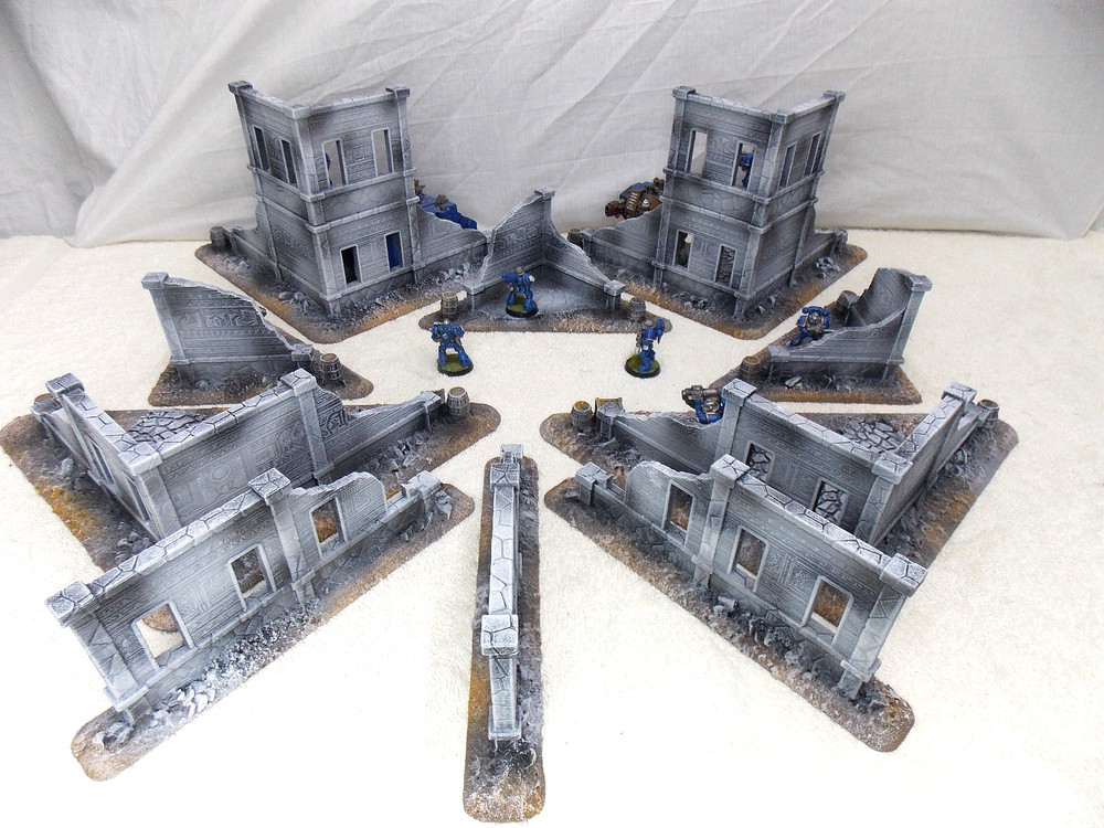 WARGAMING TERRAIN PAINTED, MEGA BUNDLE SET OF 10 PIECES
