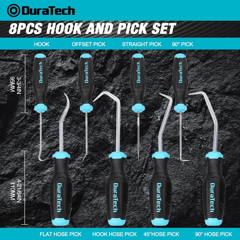 DURATECH 8-Piece Hook and Pick Set, Precision Tool Set for 8pc