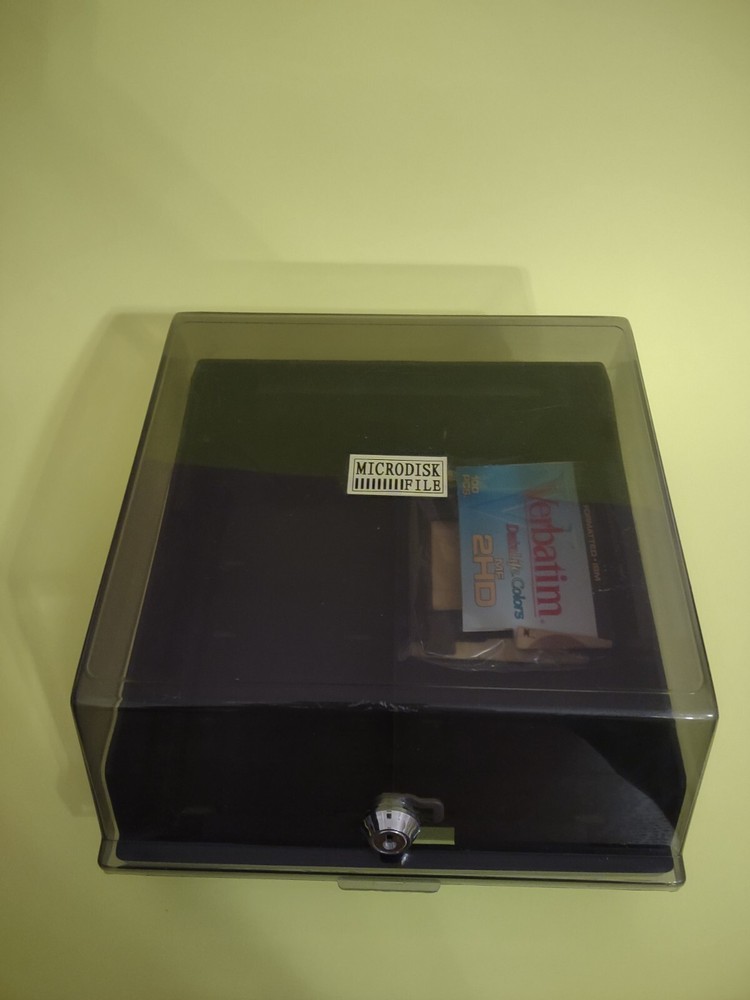 Micro Disk File Storage Container Verbatim For 3.5” Storage Disks Lockable Case