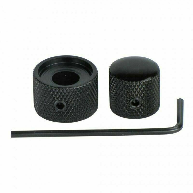 Black Stacked Dual Control Audio Knob Concentric