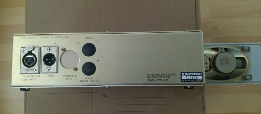 RTS Systems TW Intercom System RMS300 User Station Rack Mount Speaker