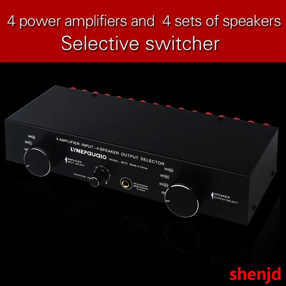 4 Input 4 output Power Amplifier Speaker Selector Switcher Speaker Switch @