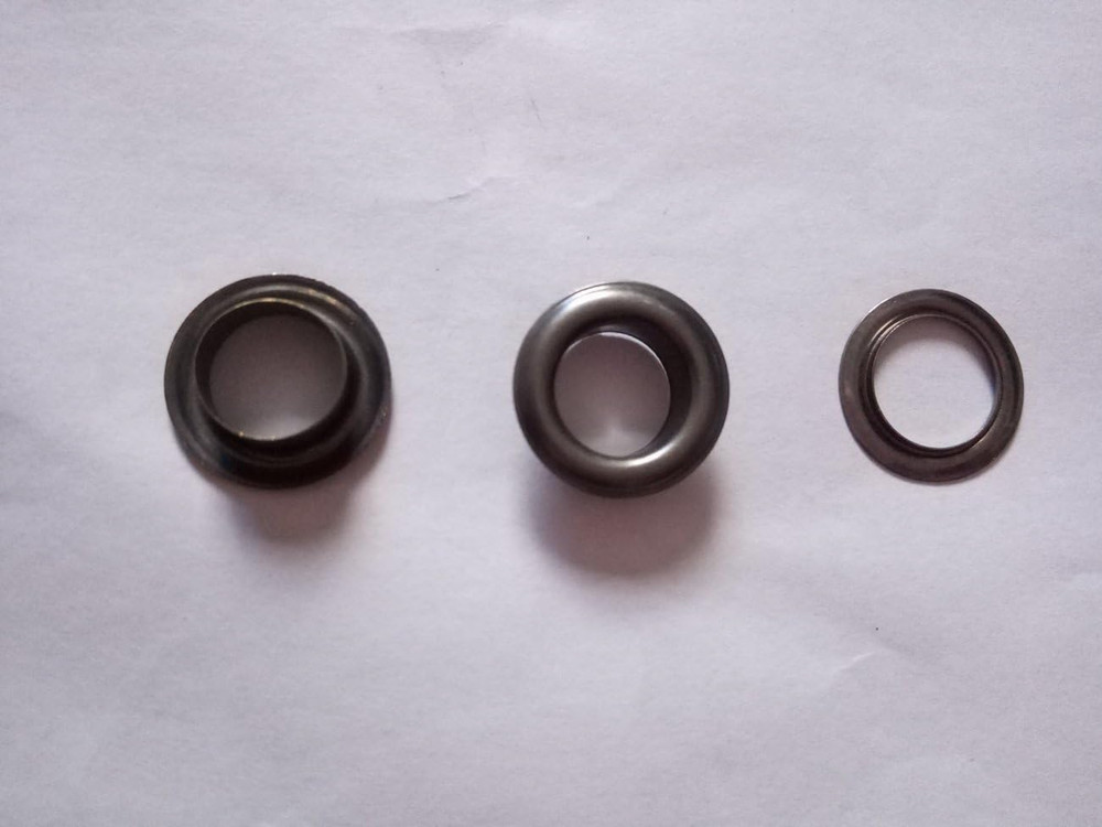 Solid Brass Grommets Eyelets 100 Pack (3/8"(10X16.5), Gun Black)