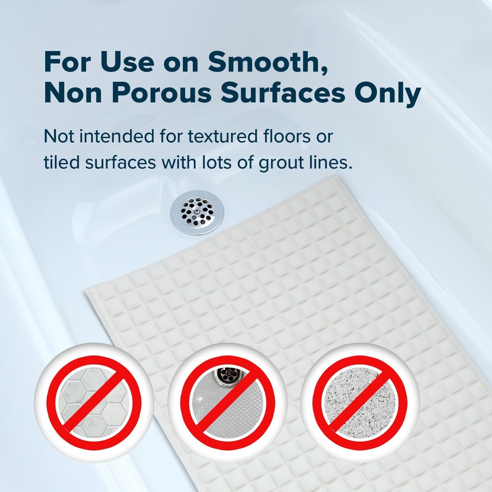 SlipX Solutions Extra Comfort Bathtub Mat Designed for Sensitive Feet, Cloud-Lik