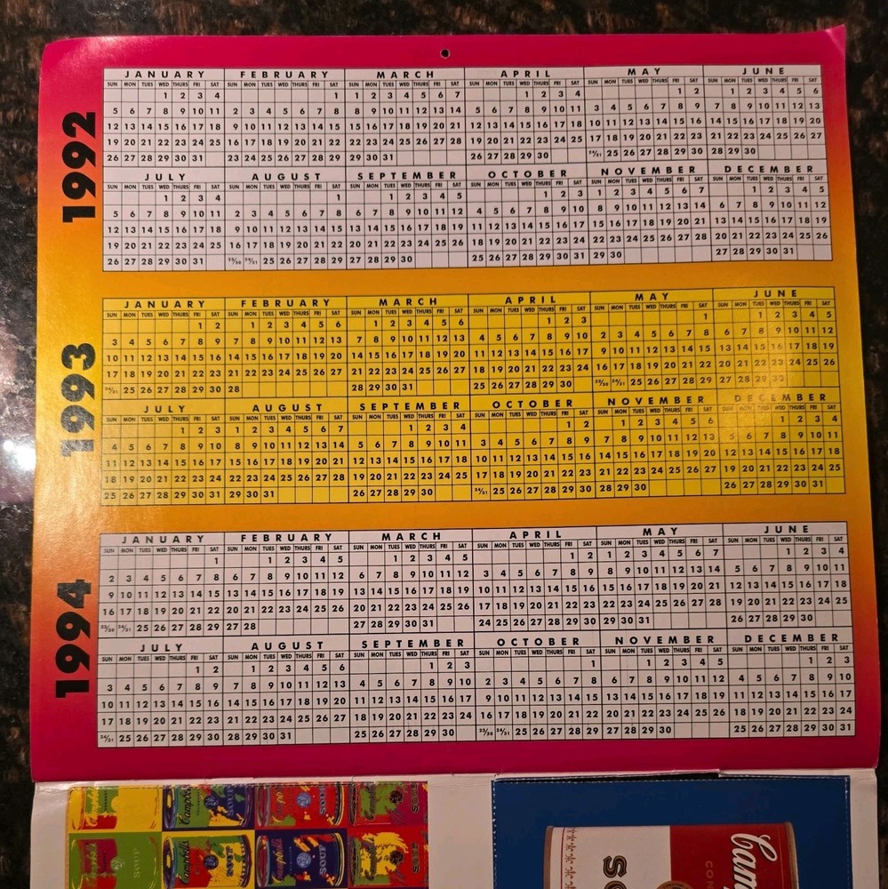 1993 Campbell Kid Calendar- NICE!