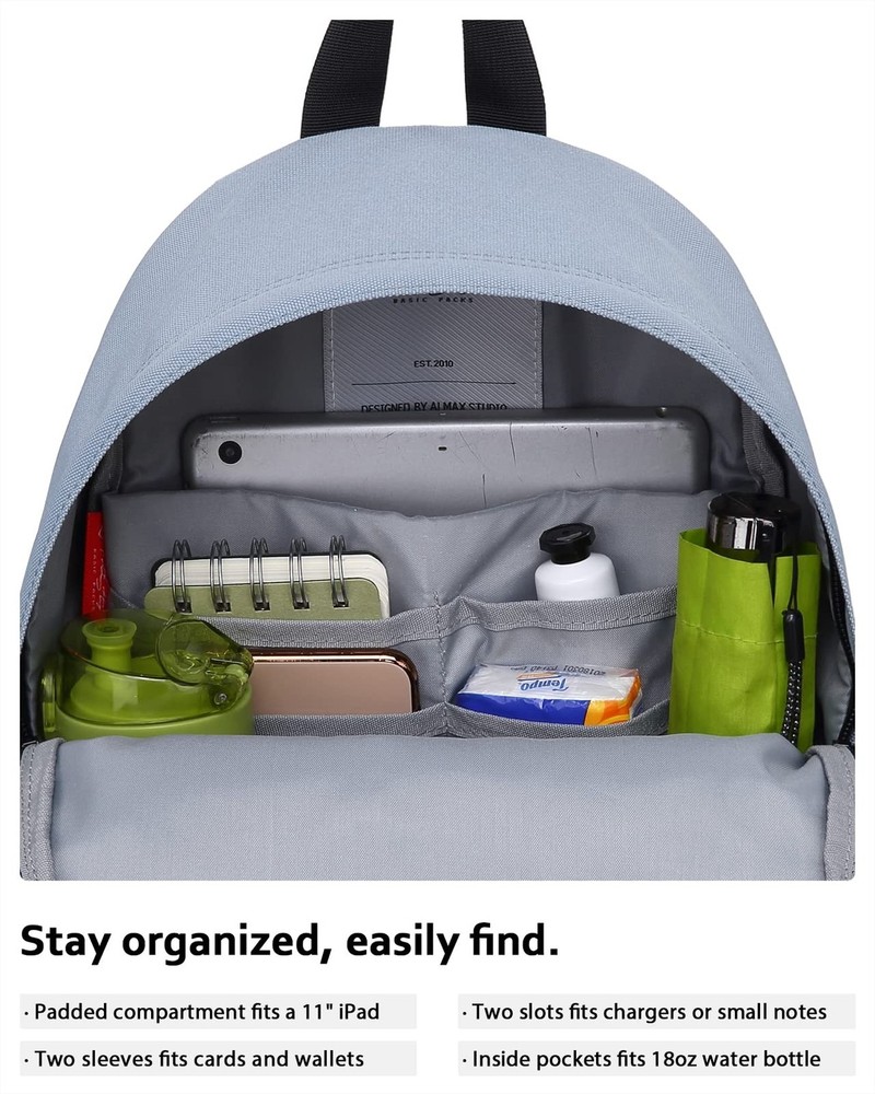 HotStyle SIMPLAY+ Mini Backpack, Multiple Colors and Patterns, 8 Litres Plain