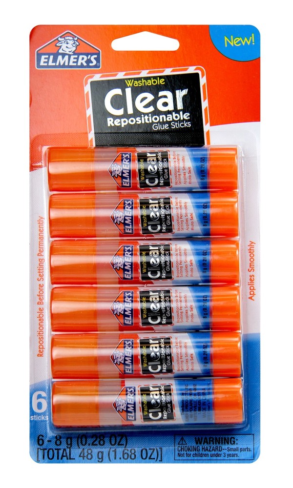 Elmer's Non Clear Glue Sticks, 6 Count