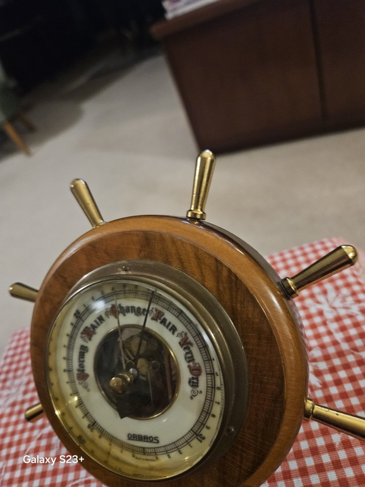 Vintage German-Made Barometer Stellar Nautical Decor. Wall-Table Display. Works!