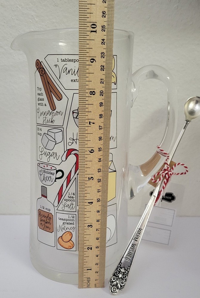 Christmas Eggnog Pitcher Glass By Mudpie