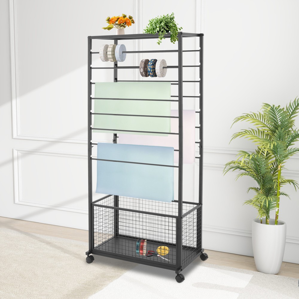 Ribbon Holders Racks Moviable Flower Wrapping Paper Storage Stand for Scarf Shop