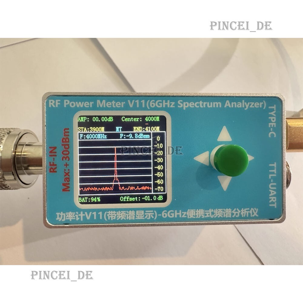 RF Power Meter V11& 6GHz Spectrum Analyzer Type-C Cable+Data Cable+SMA Adapter