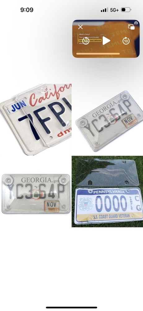 License Plates Shields 2 Pack Frame Covers Clear Bubble Protector For US Plate