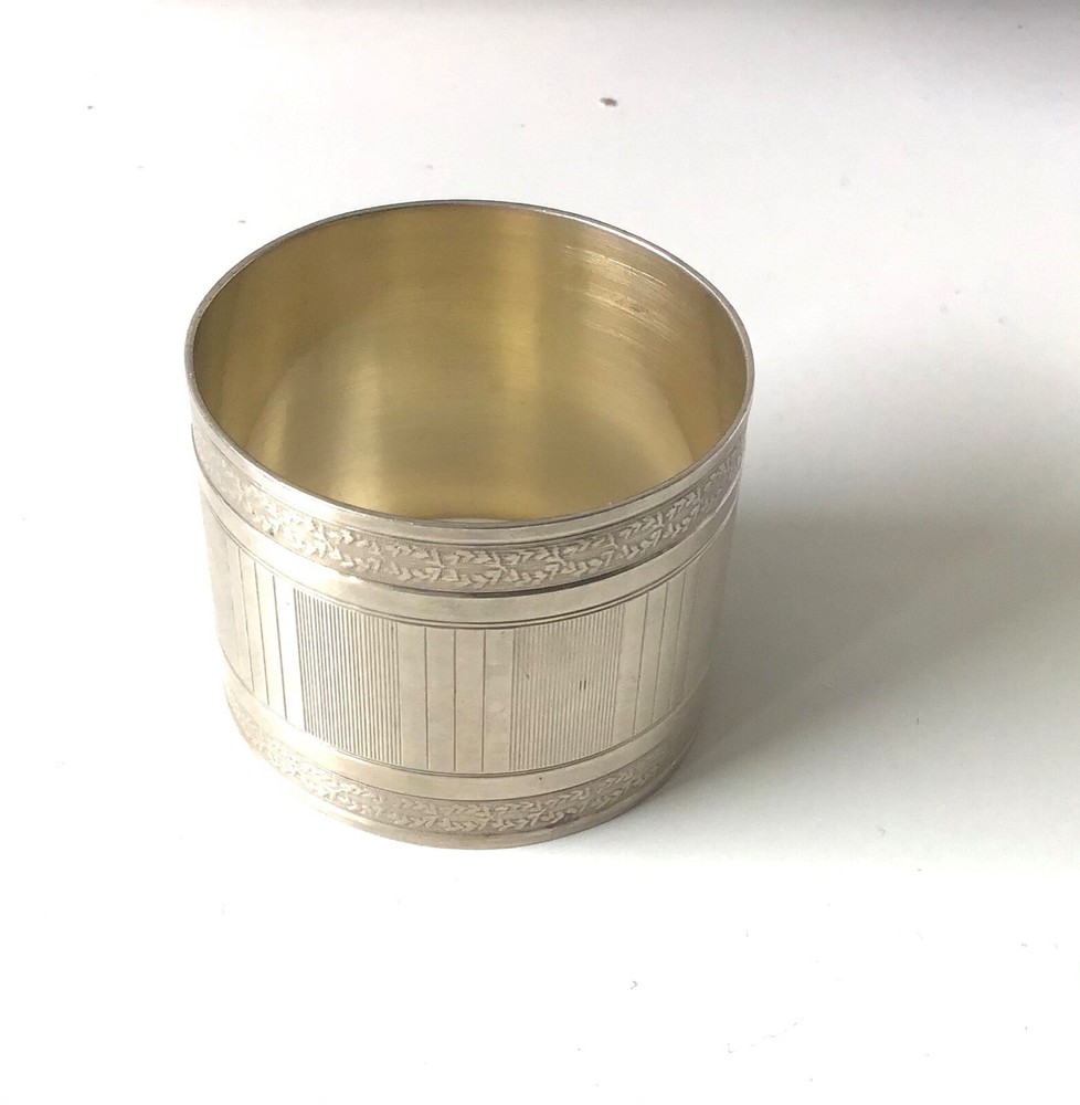 Antique french solid Sterling silver napkin ring