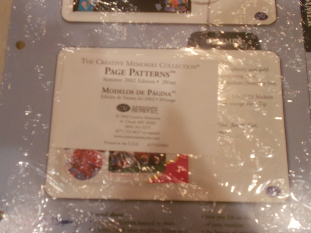 NIP CREATIVE MEMORIES PAGE PATTERNS SUMMER 2002 EDITION