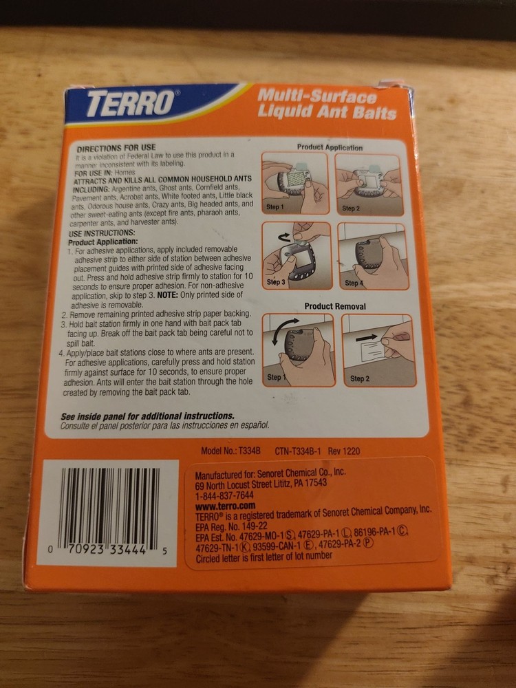 Terro Multi-Surface Liquid Ant Baits, Bait Station & Adhesive Strips 4 Stations