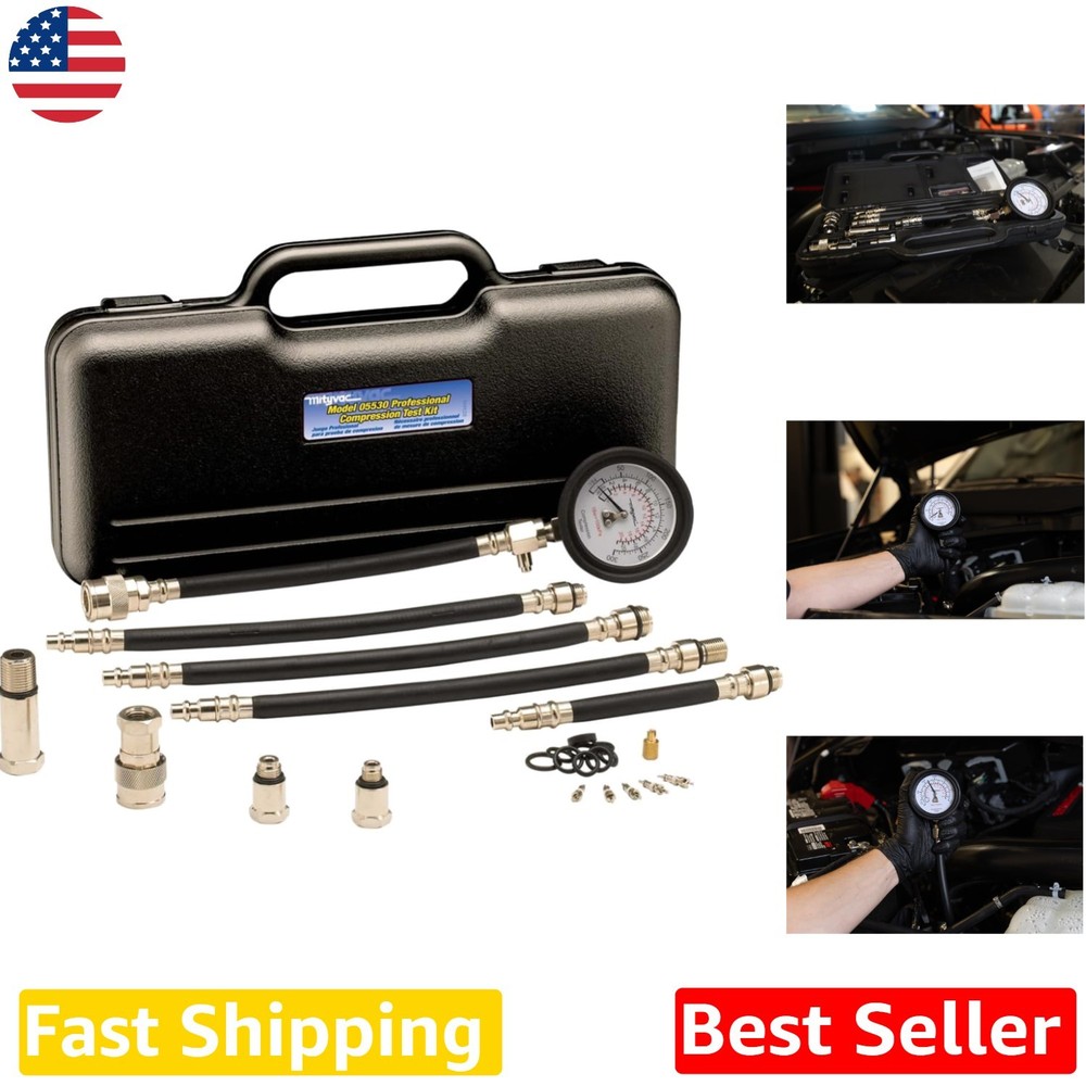 Professional Compression Tester - Leak-Proof Adapters, Quick Disconnect, 300 PSI