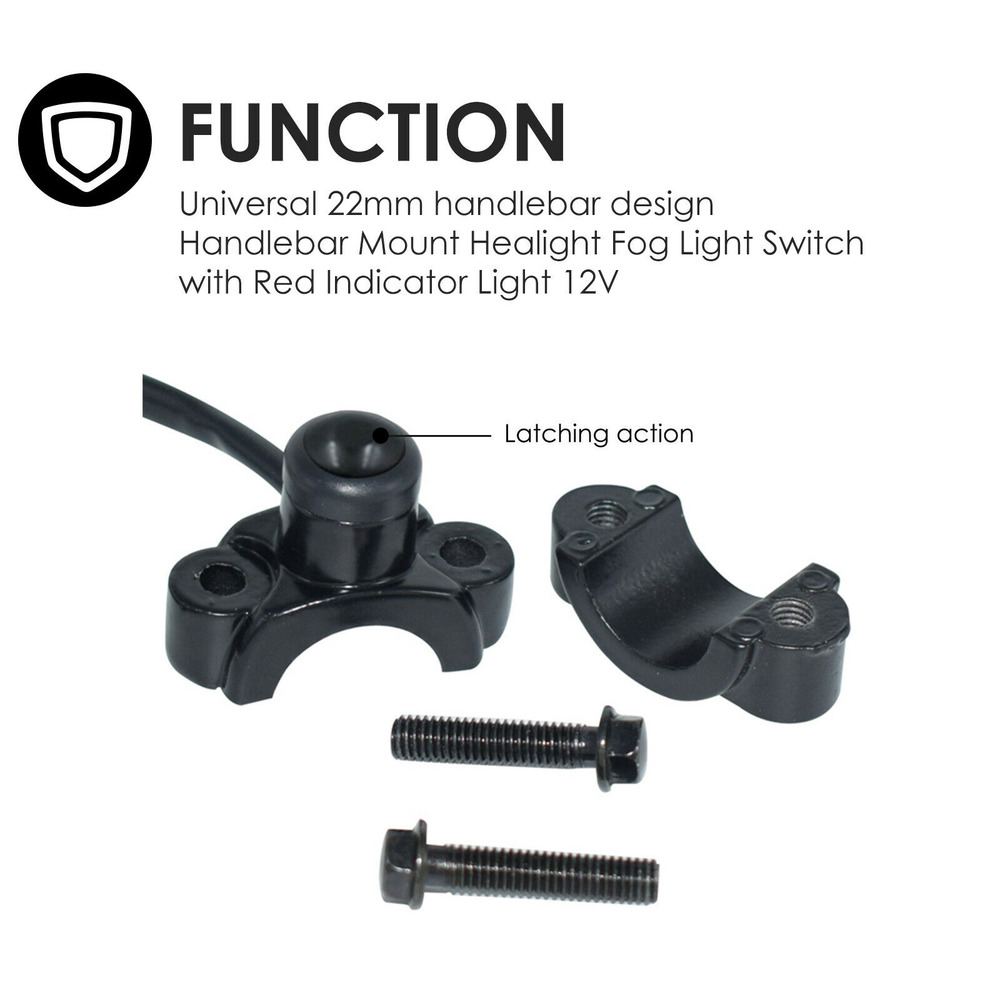 Universal 7/8" Motorcycle Handlebar ON OFF Switch Button Headlight Kill Switches