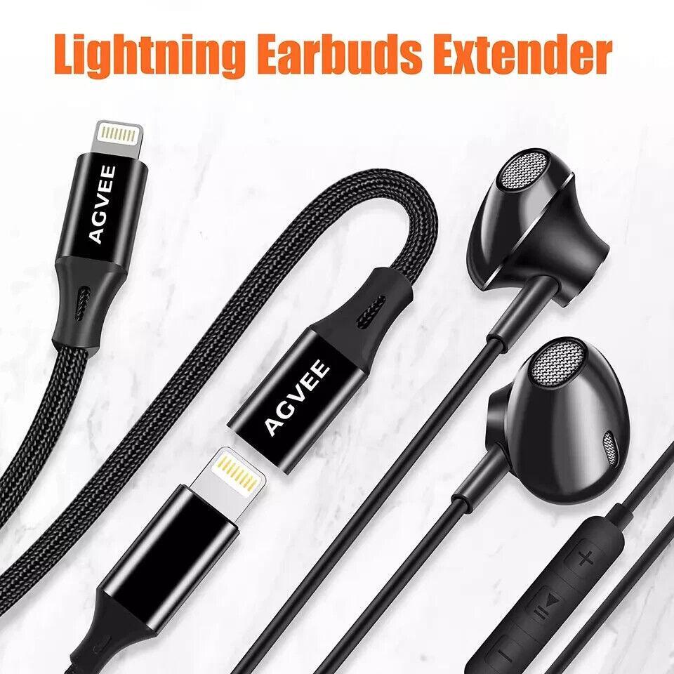 3.3ft Lightning Extension Cable Braided Female to Male Extender Full Function