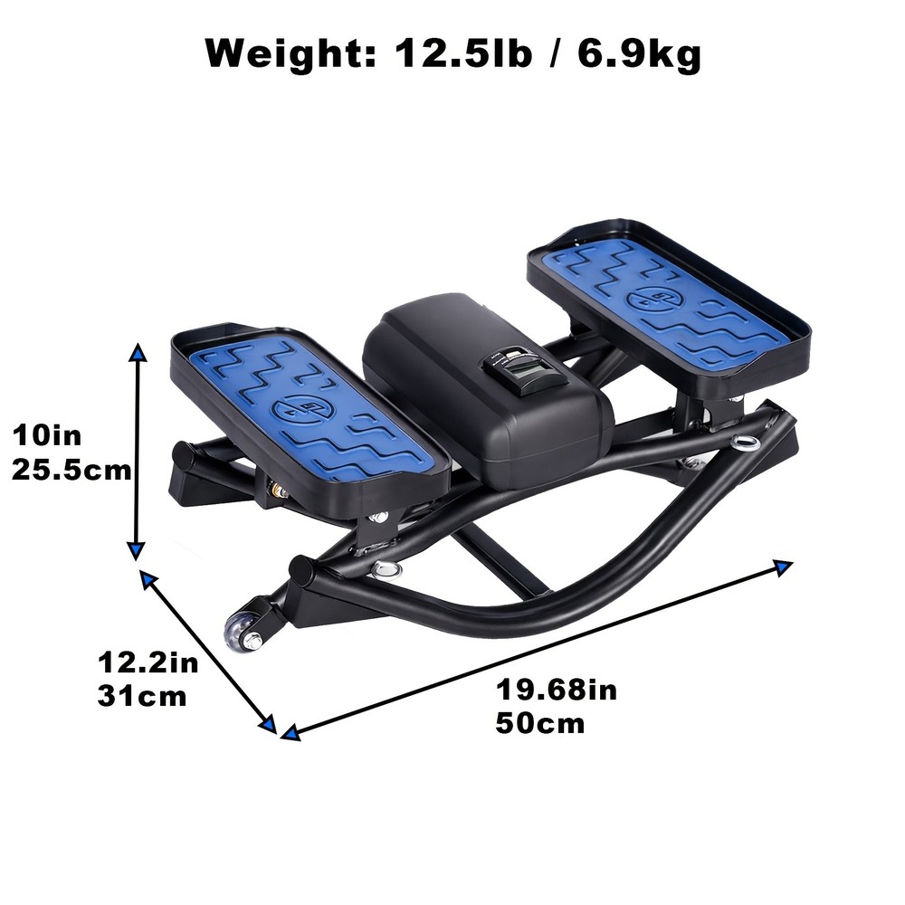 Side Stepper Exercise Machine with Resistance Bands - Compact Home Stair Stepper