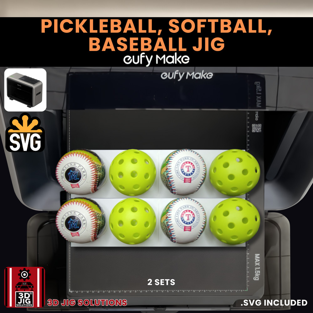 EufyMake E1 UV Printer Jig | Baseball Template