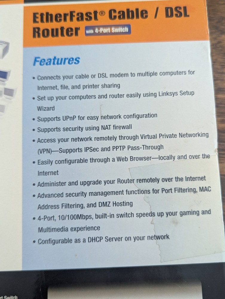 Linksys Etherfast Cable DSL Router