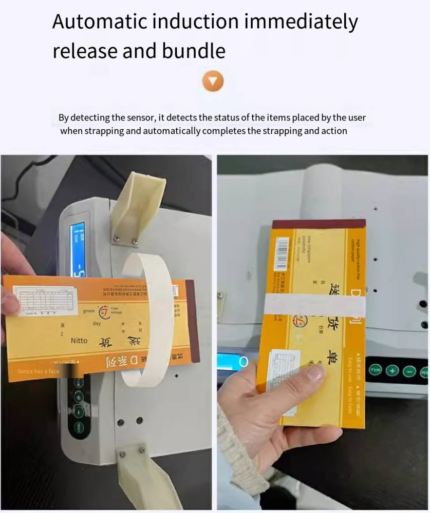 220V Automatic Paper Tape Strapping Machine Automatic Banknote Tying Machine 45W