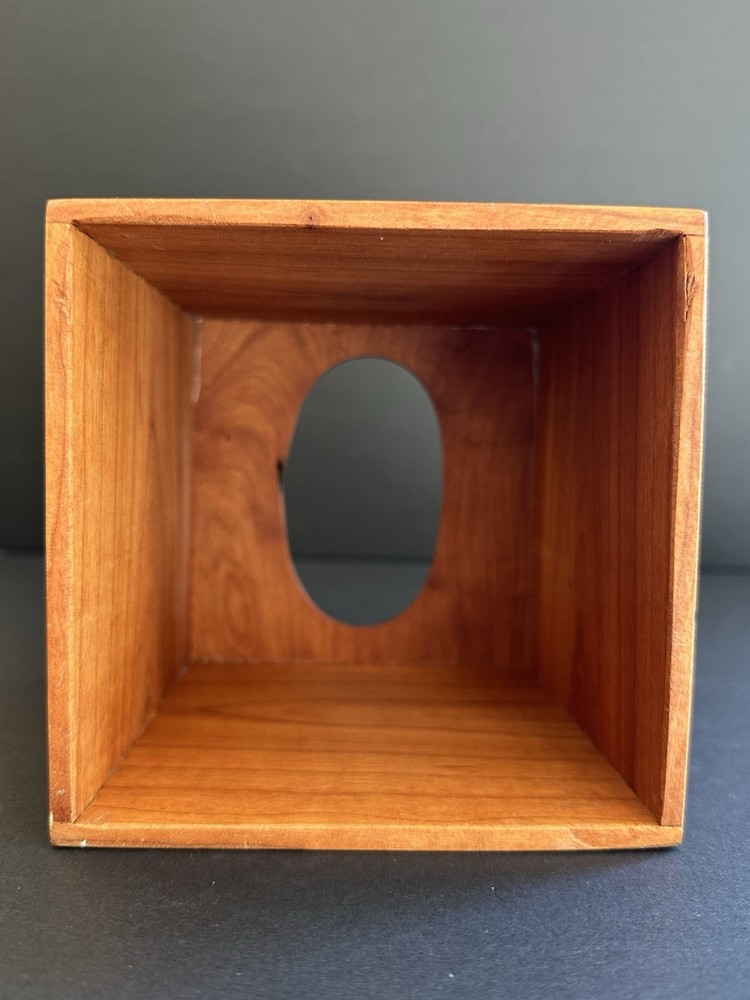 Maple Handmade Dovetail Tissue Box Cover Square Signed Rustic Natural Modern