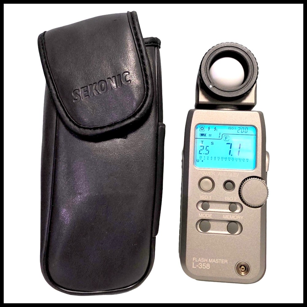 Sekonic Flash Master Digital L-358 Camera Light Meter Module Strap Case