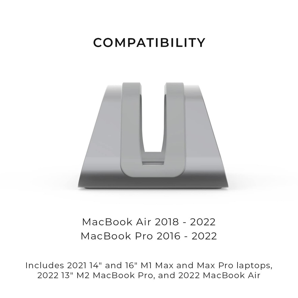 HumanCentric Vertical Laptop Stand Compatible with MacBook Pro and Space Gray