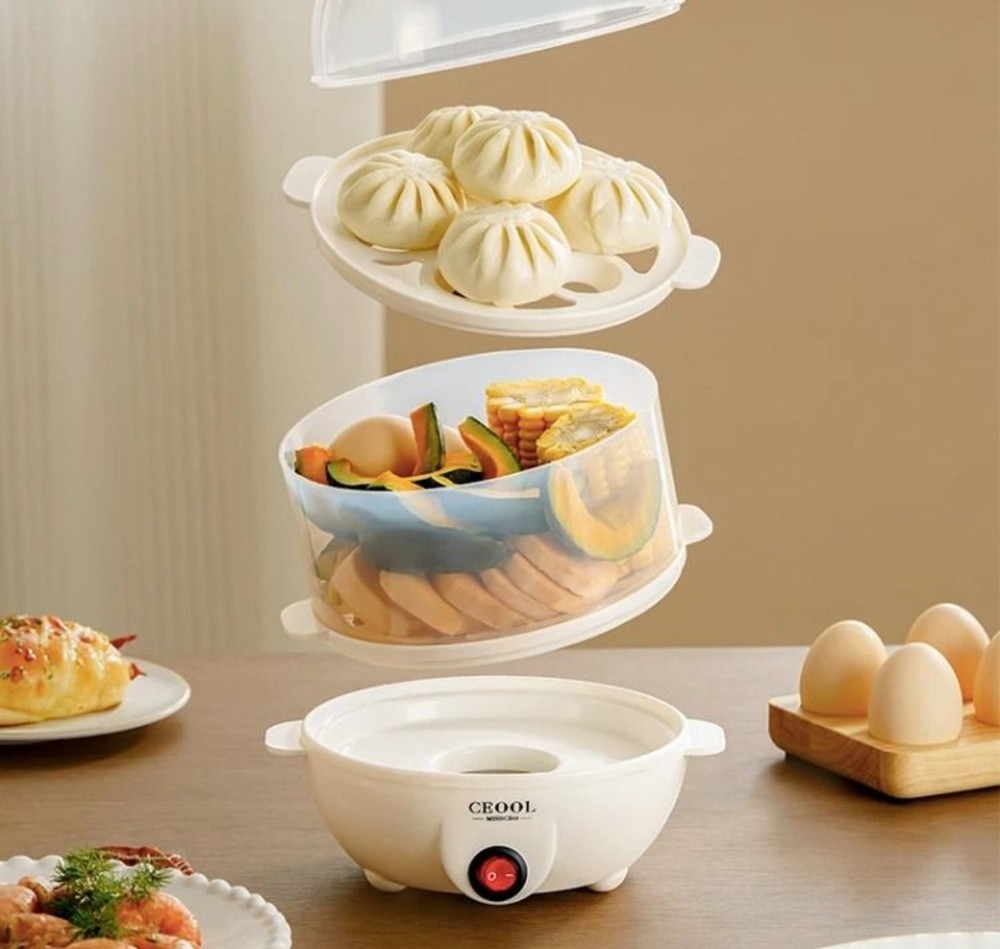 🥚 Double Layer Egg Cooker & Multi-Function Food Steamer 🥦