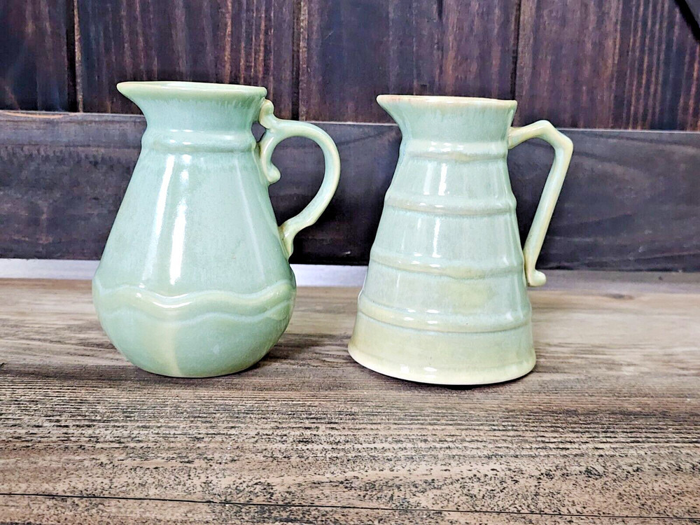 Foreside Prairie Green Small Pitcher set |  6in Tall | EUC