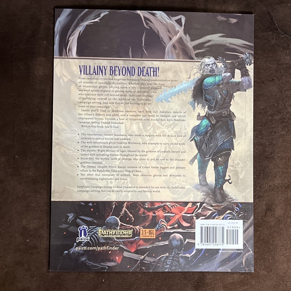 Pathfinder Campaign Setting: Undead Unleashed RPG D20 D&D 3.5