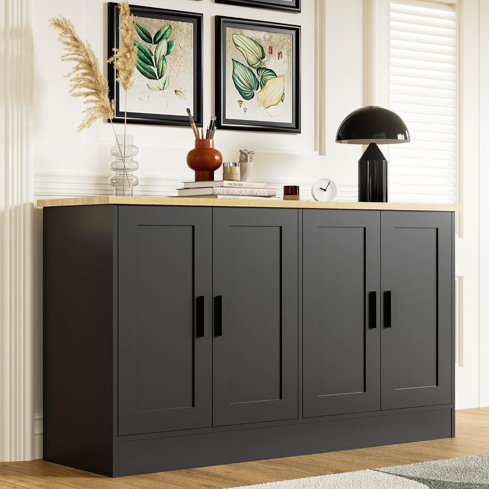 53" Bla Buffet Cabinet with Stora, Modern Kitchen Sideboard